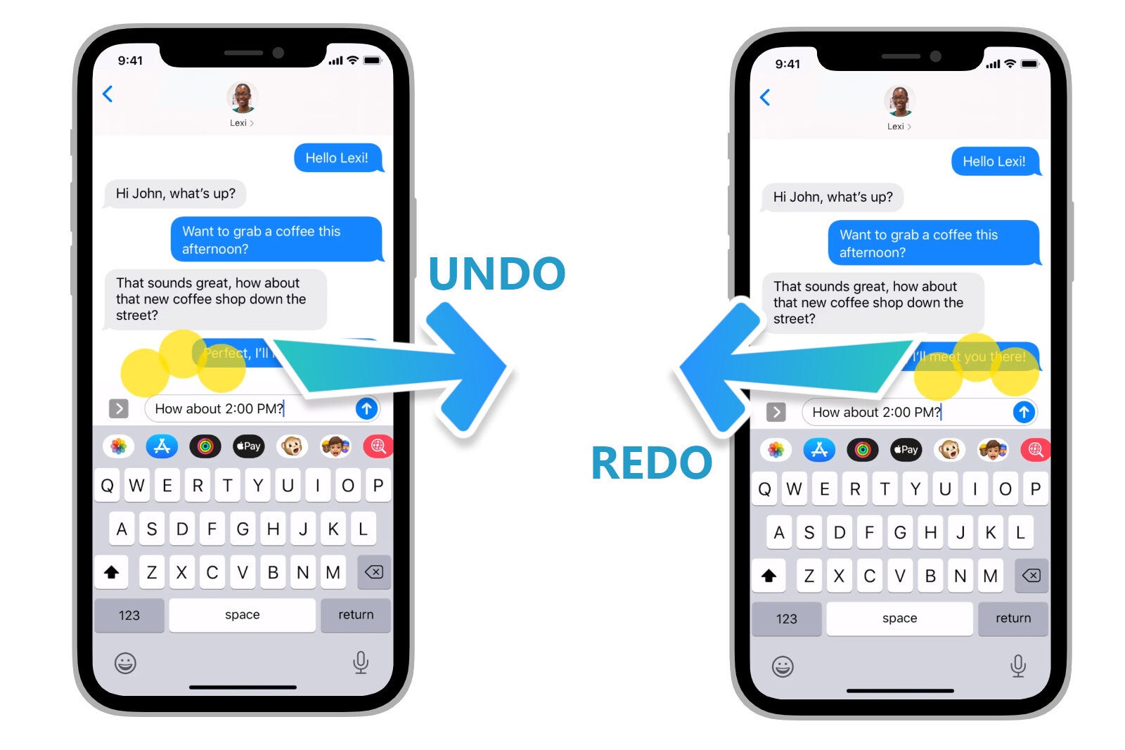 How to undo/redo on an iPhone