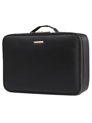 ROWNYEONCosmetic Bag Makeup Artist Makeup Train Case Portable EVA Makeup Organizer Case (Medium Black)