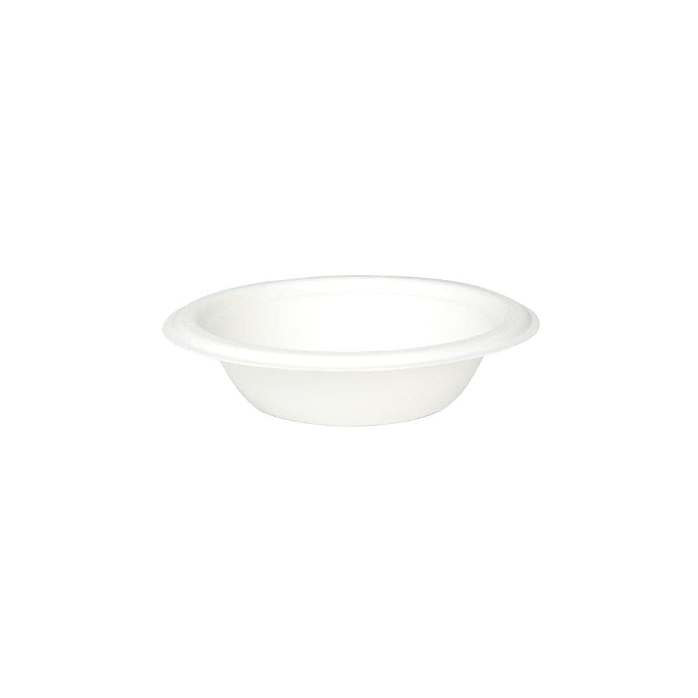 GREENBOXDisposable Tableware Bowls Made of Sugar Cane, Compostable, Biodegradable Tableware, Soup Plates, Pasta Plates, Serving Bowls, 50 x Soup Bowls, 250 ml, Round, 16 cm, White, DTW012561