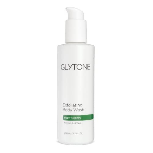 Glytone Exfoliating Body Wash with 8.8 Free Acid Value Glycolic Acid, Keratosis Pilaris, KP, Smooth Rough & Bumpy Skin, Chicken Skin, Oil-Free, Fragrance-Free, 6.7 Fl Oz