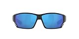 Costa Del Mar Man Sunglasses Matte Black Frame, Blue Mirror Lenses 62MM