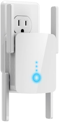 WLM Fastest WiFi Extender Signal Booster for Home - Up to 9000 sq. ft Coverage, Easy Set Up WiFi Repeater Wireless Signal Booster with Ethernet Port, Long Range, Ultra-Stable Router Internet Booster