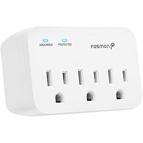 Fosmon 3 Outlet Surge Protector with 1200J Protection Cover