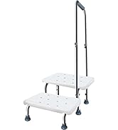 Aliseniors Step Stool with Handle and Non-Skid Platform, Heavy Duty 2 Steps Medical Foot Stool fo...