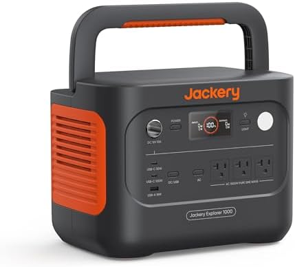 Jackery Explorer 1000 v2 Portable Power Station(2024 New Version),1070Wh LiFePO4 Battery,1500W AC/100W USB-C Output, 1 Hr Fast Charge, Solar Generator for Outdoor/Camping/Off-grid Living/RV/Emergency