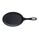 Victoria Cast Iron Fajita Skillet, Black Cast Iron Serving Platter, Made in Colombia