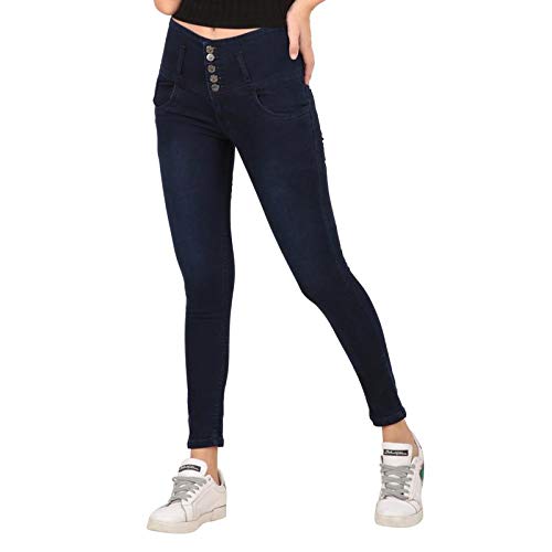 Resbo Women's Denim High Waist Jeans (1236 Blue 34)