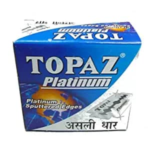 Topaz Platinum Double Edge Razor Blades for men - Pack of 50