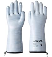 COOLJOB Heat Resistant Oven Gloves, Liquid Silicone BBQ Gloves for Kitchen, Baking, Food Contact ...