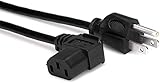 DIGITMON 3 FT 3 Prong Right Angled AC Power Cord Cable Plug for HP ProDisplay P221 21.5-inch LED Backlit Monitor