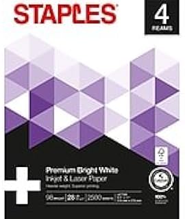 Staples Inkjet & Laser Paper, 8 1/2" x 11", Bright White, 4-Ream Case