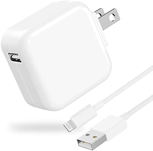 [Apple MFi Certified] iPad Charger, Stuffcool 2.4A 12W USB Wall Charger with Foldable Plug & 2 Pack 6FT Lightning Cable Fast Charging Data Sync Transfer Compatible with iPhone 12/11/XS/XR/X 8 7 6/iPad