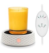 Electric Large Candle Warmer Plate - Ceramic Candle Wax Warmers Timer Adjust Fragrance Intensity ...