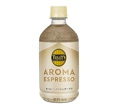 Tully's Coffee, Aromatic Espresso, Unsweetened Sugar Latte, Unsweetened, 16.9 fl oz (500 ml) x 24 Bottles, Plastic Bottles