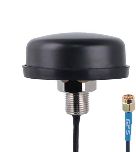 Proxicast Active/Passive GPS Antenna SMA - Through Hole Screw Mount Puck Antenna with Straight SMA Male Connector on 6 ft Coax Lead - 28 dB LNA (ANT-190-020)