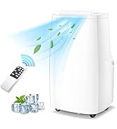 Antarctic Star 14000 BTU Portable Air Conditioner, Built-in Dehumidifier, Fan Mode, Cools 330sq. ...