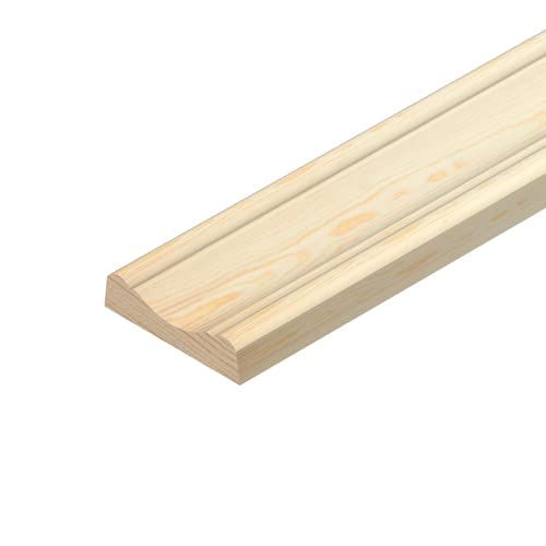 TM560 Pine Beading/Dado Rail/Pine Wood Trim 1000 x 30 x 8mm Pack of 5. Inc Adhesive. Feature Wall Panelling Kit