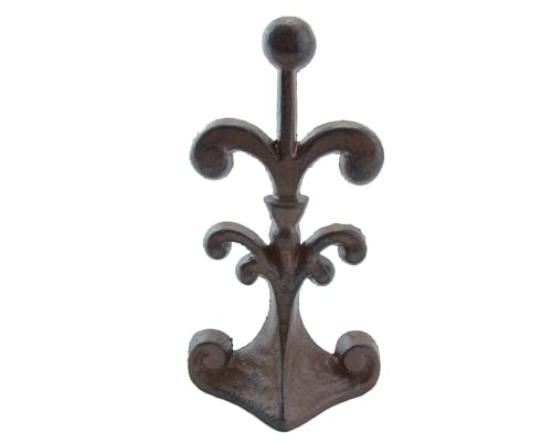 door stops for french doors - Fleur De Lis Cast Iron Door Stop | Decorative Door Stopper Wedge | with Padded Anti-Scratch Felt Bottom | Antique Vintage Design | Solid and Heavy Duty| 4x3.5x7.75