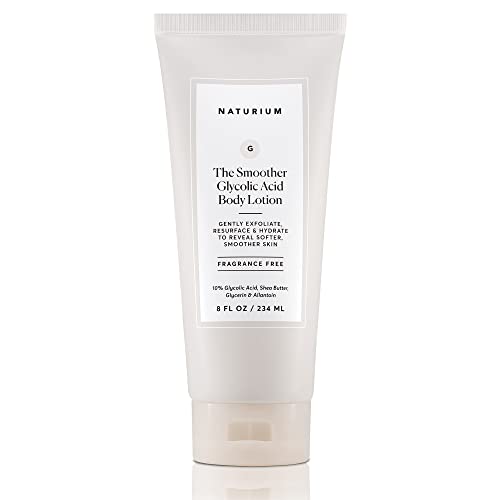 Naturium The Smoother Glycolic Acid Body Lotion, Resurfacing & Exfoliating Treatment, with 10% Glycolic Acid, 8 oz