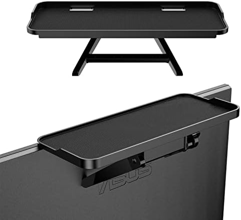 TETVIK TV Screen Top Shelf Monitor Shelf Adjustable Computer Screen Shelf Mount for Office Desk, Cellphone Stand, Media Box, Game Console, Router 11.8 x4.7 inch TV Tray Storage Organizer Bracket