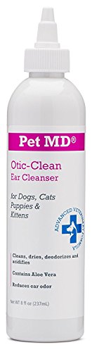 Pet MD Otic Clean Dog Ear Cleaner for Cats and Dogs - Effective Against Infections Caused by Mites, Yeast, Itching and Controls Odor - 8 oz