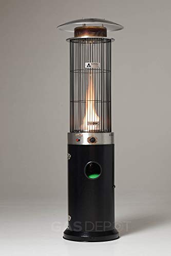 REALGLOW Spiral Flame Gas Patio Heater 13.5KW (Black with Black Cover)