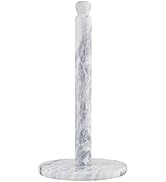 Homeries White Marble Paper Towel Holder – Deluxe Upright Towel Dispenser for Kitchen Countertop,...