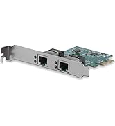 StarTech.com Dual Port PCIe Network Card - Low Profile - RJ45 Port - Realtek RTL8111H Chipset - E...