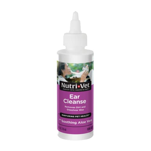 Nutri-Vet Ear Cleanser for Cats, Removes Dirt and Dissolves Wax, 4oz