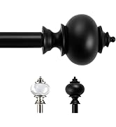 Deconovo Black Curtain Rods for Windows 48 to 84 Inches, Adjustable Decorative Single Window Curt...