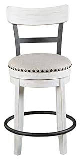 Signature Design by Ashley Casual Valebeck Counter Height Bar Stool  White