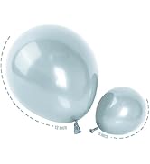 PartyWoo Retro Aqua Balloons, 80 pcs Pale Aqua Balloons Different Sizes Pack of 5 Inch and 12 Inc...