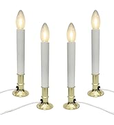 SUNSGNE Christmas Electric Window Candle Lights with Auto Sensor, Dusk to Dawn Candle Lamps with ...