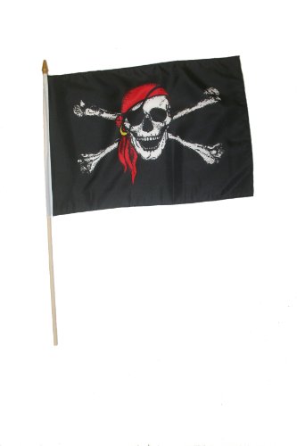 Pirate Skull & Cross Bones With Red Bandana 12