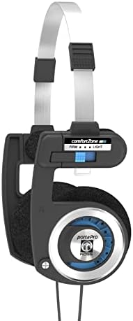 Koss Porta Pro Classic On-Ear Headphones, Retro Style, 3.5mm Wired Plug, Durable, Black/Silver