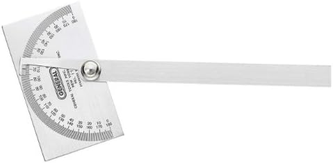 General Tools Angle Protractor #17 Stainless Steel Square Head - Measuring Tool for Carpenters & Woodworking Hobbyists