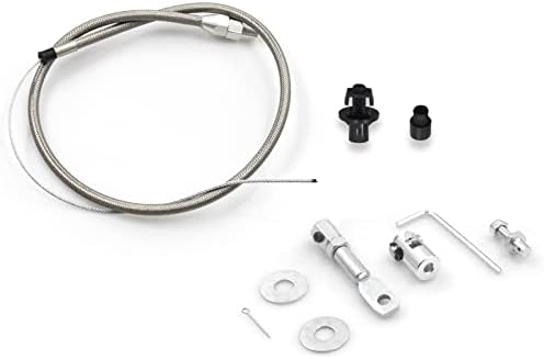 LVOUP 5657 Stainless Adjustable Steel Braided Throttle Cable Kit. 36" in Cable 24" Sleeve