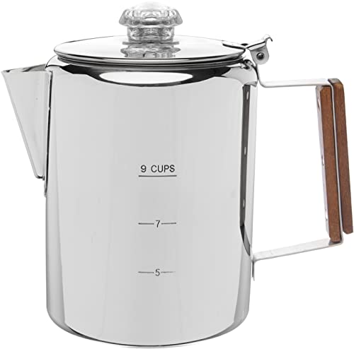 COLETTI Bozeman Percolator Coffee Pot — NO Aluminum or Plastic [9 cup]