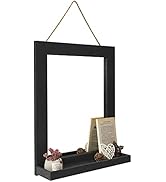 Emfogo Wall Mirror with Shelf, 20 x 16 inch Farmhouse Decor Wall Mirror Hanging for Bathroom, Van...