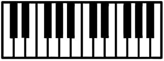 Piano Keys Decal Vinyl Sticker|Cars Trucks Vans Walls Laptop|Black |7.5 x 2.7 in|DUC1785