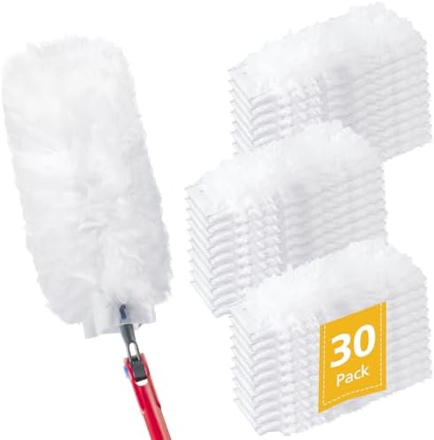 30 Pack Duster Refills Compatible with O-Cedar Flex & Catch Duster, 360° Heavy Duty Disposable Duster Refills Replacement, 3X More Dust Cleaning Than Feather Dusters