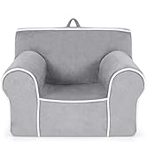 Costzon Kids Couch, Toddler Soft Sofa Chair w/Removable & Washable Velvet Surface for Preschool, ...