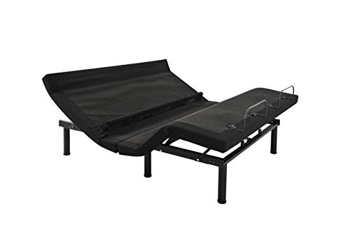 DynastyMattress DM9000F Adjustable Bed Base Frame, Independent Head Tilt & Lumbar Support, Dual Massage, Foldable, Underbed Light, Easy Install (Queen, No Setup)