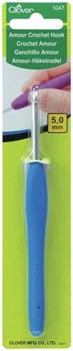 Clover Crochet Hook Amour Size H 5.00mm, Blue, us-h-8-5-mm