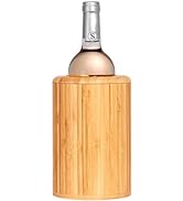 Homeries Wine chiller with Sleeve for Beverage and Liquor Bottles - Natural Bamboo Wood Iceless W...