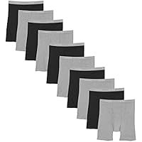 10-Pack Hanes Men's Tagless Boxer Briefs (S, Black/Grey) 