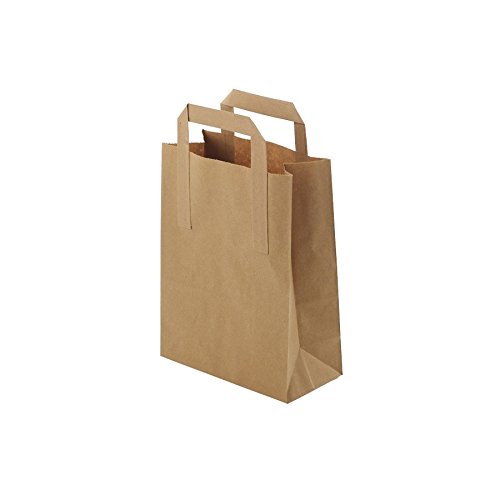 GREENBOX Environmentally Friendly Paper Carrier Bags Large I Paper Bags Gift Bags Paper Carrier Bags Biodegradable Compostable I 25 x Brown Paper Bags 18 x 8 x 22 cm