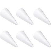 VALICLUD 6pcs Christmas Cone Craft Foam Styrofoam Cones for DIY Crafts Cone White Polystyrene Foa...