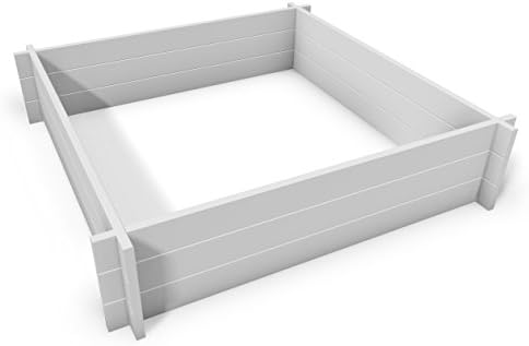 Vita Hudson 48"W x 48"L Screwless Vinyl Garden Bed, White