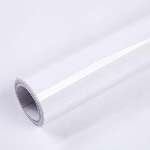 15.8"x 118"White Wallpaper Self Adhesive Film Vinyl Wallpaper for Countertops Kitchen Cabinet Peel and stick Wallpaper Waterproof Shelf Paper Remove Without Leaving Glue Easy to Clean